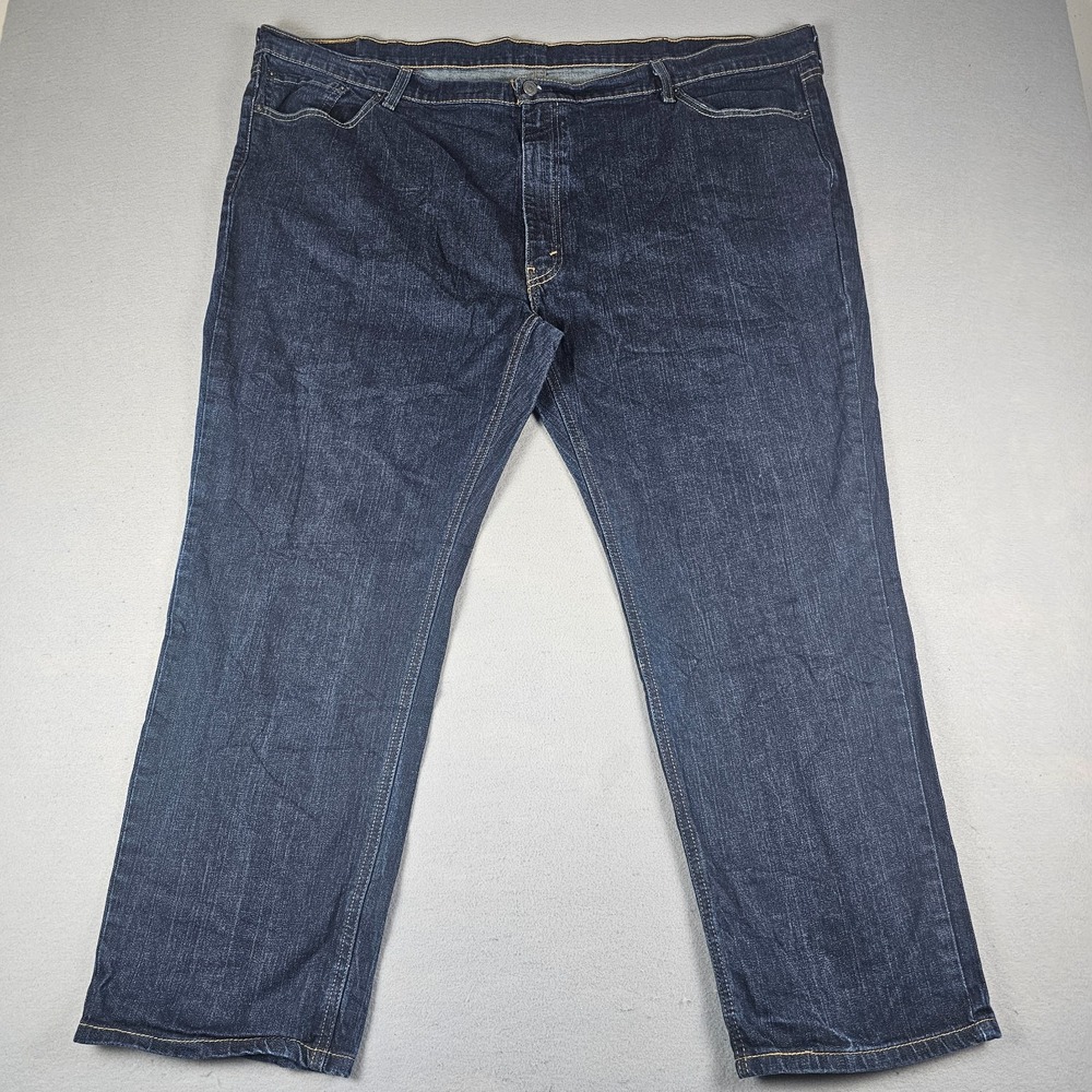 Levis 541 Jeans Mens 52x30 Blue Denim Stretch Athletic Taper Dark Rinse Indigo
